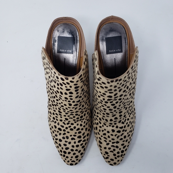 Dolce Vita Renly Calf Hair Cheetah Mules Boots Size 10 - Picture 3 of 8